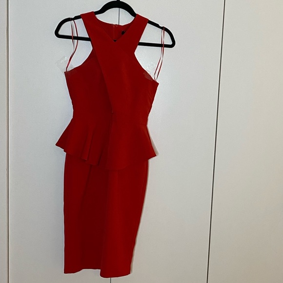 Missguided Red Crossfront Midi Dress - Picture 2 of 5